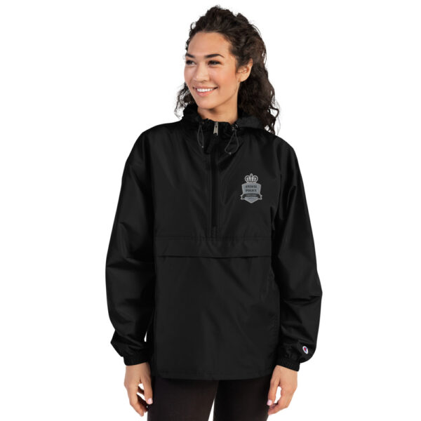 embroidered champion packable jacket black front 608dd26b33cbb - Animal Police Association