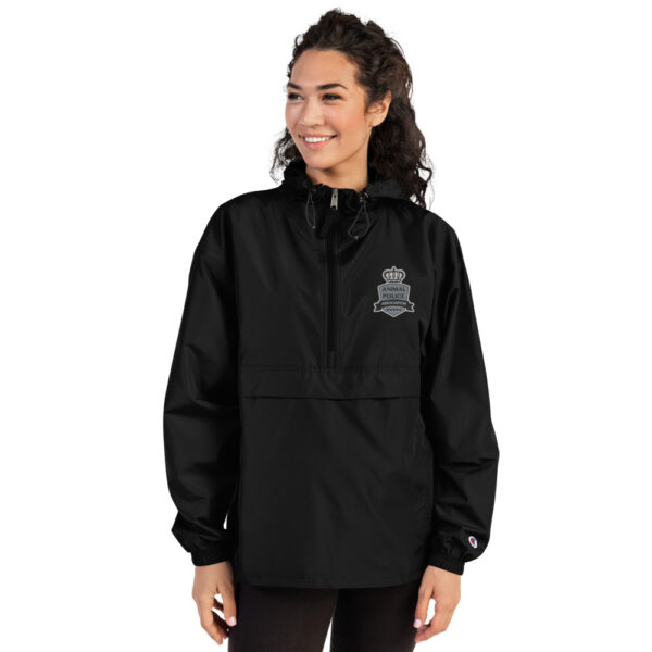 embroidered champion packable jacket black front 60a65722a398d - Animal Police Association