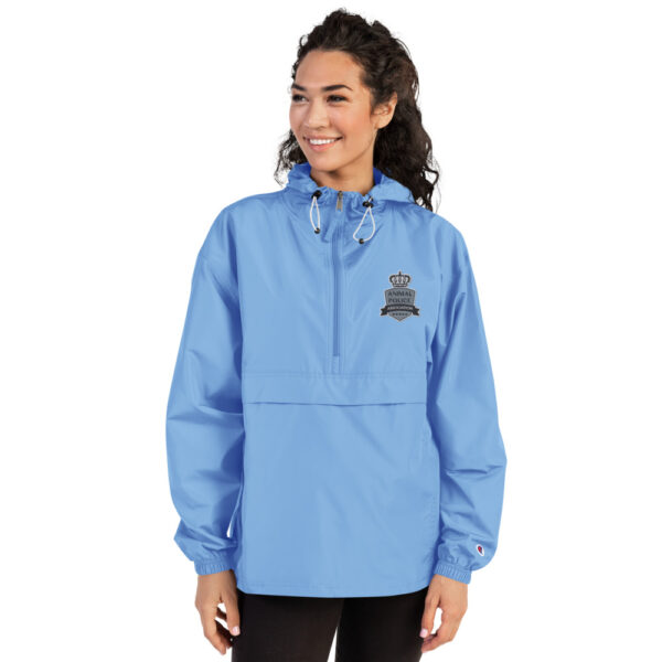 embroidered champion packable jacket light blue front 60a65722a3d3d - Animal Police Association