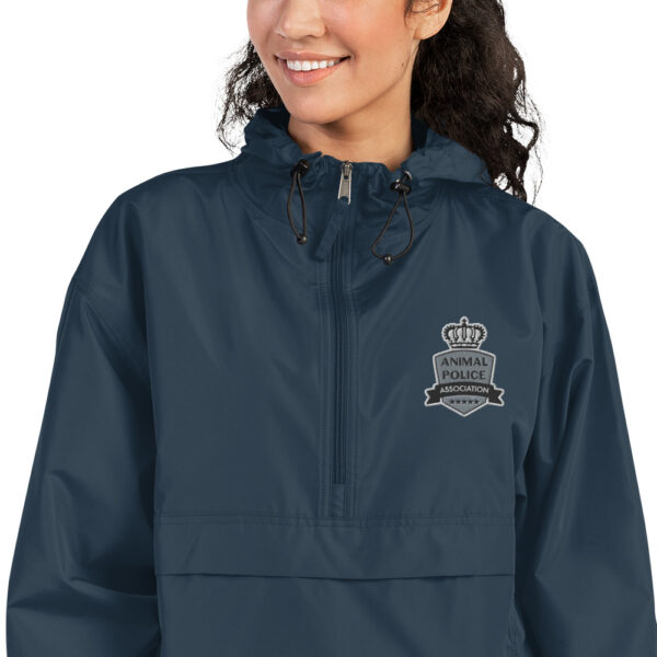 embroidered champion packable jacket navy zoomed in 60a65722a3a39 - Animal Police Association
