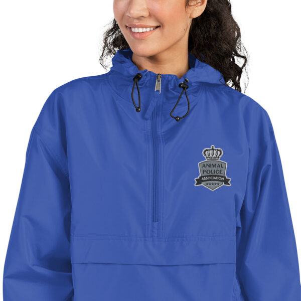 embroidered champion packable jacket royal blue zoomed in 60a65722a3ba8 - Animal Police Association